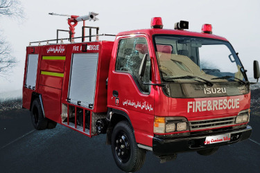 تجهیز و بازسازی خودرو آتش نشانی ایسوزو 8 تن